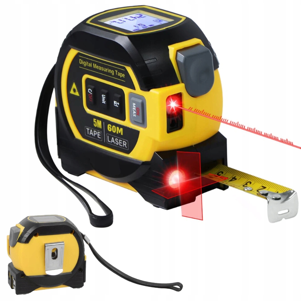 Laserový dálkoměr 60 m Odměrka 500 cm Vodováha 3v1 Profesionální