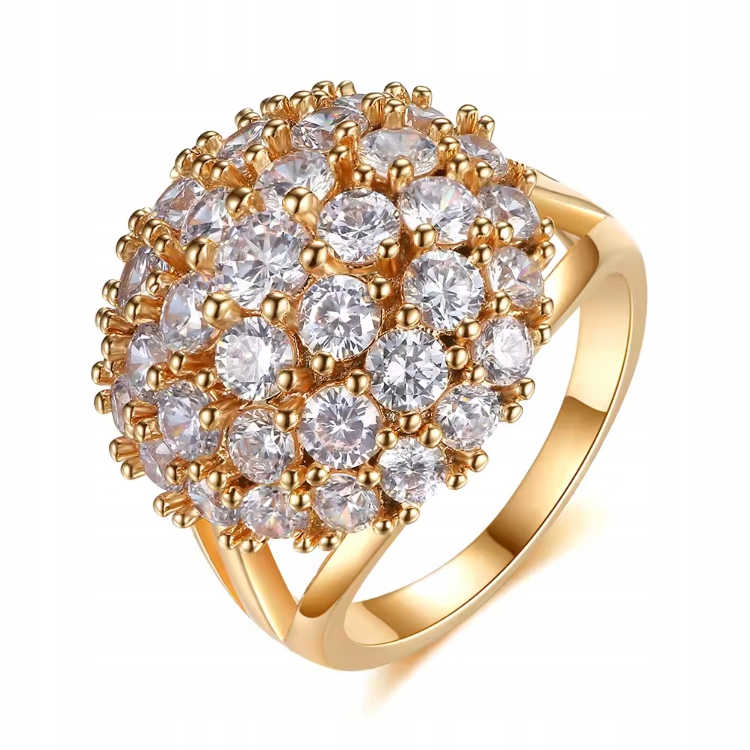 Zlatý Prstýnek s brilianty Velikost 14 Zirkony z chirurgické oceli