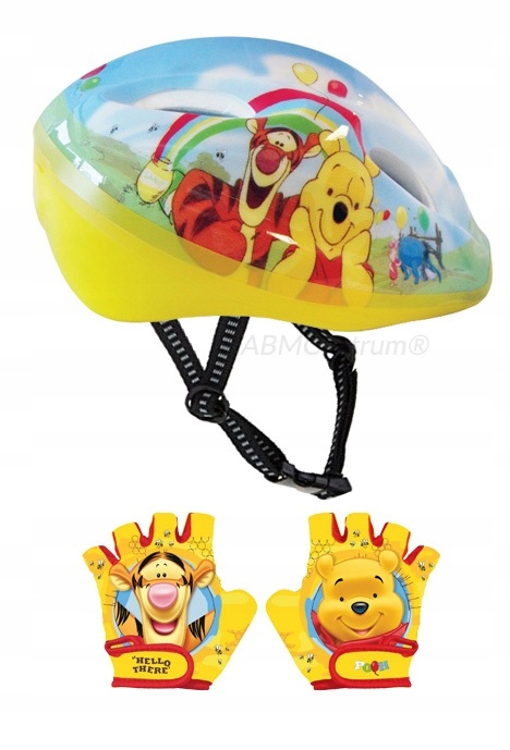 Kask rowerowy rękawiczki na rower Kubuś Puchatek Winnie the Pooh 52-56 cm