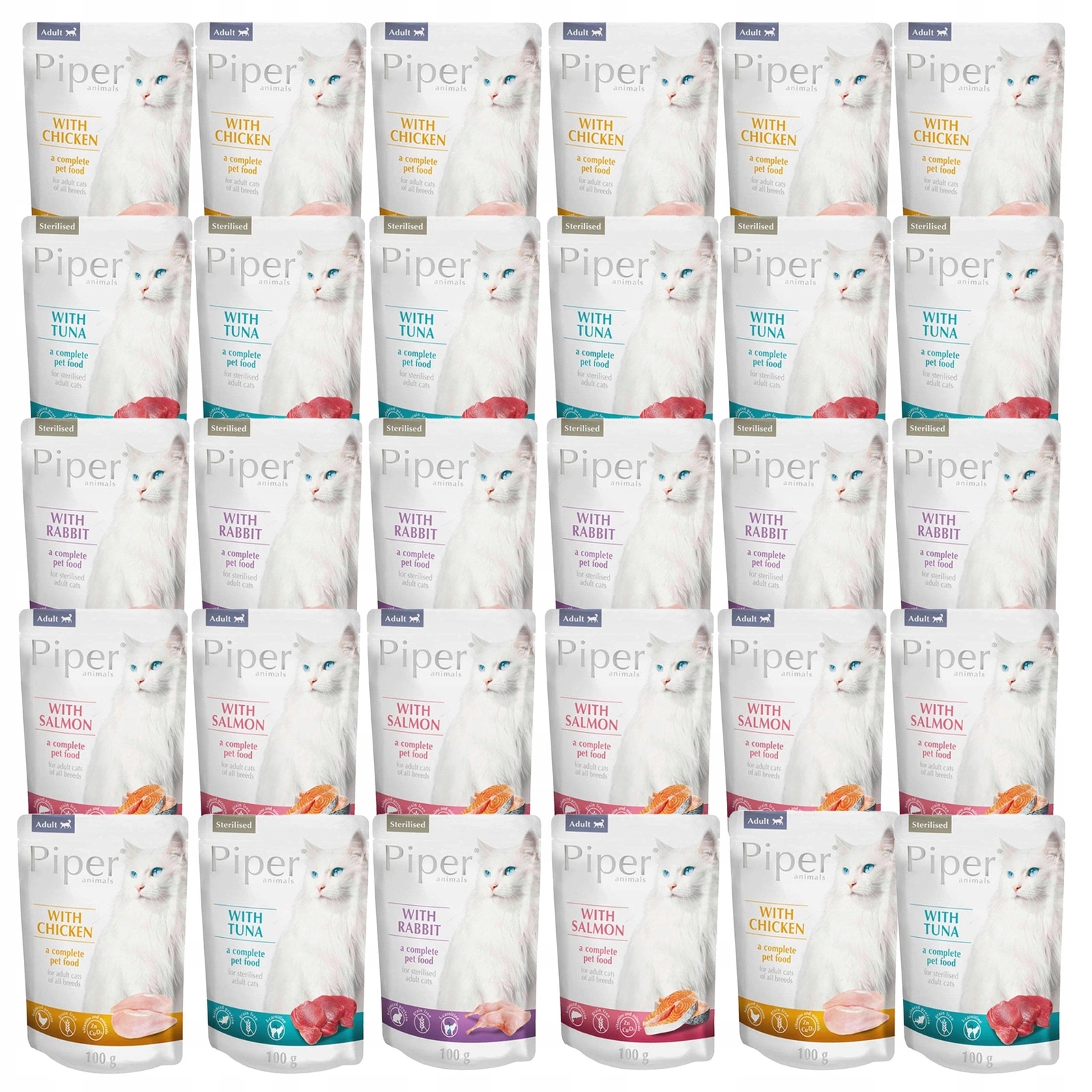 Levně Dolina Noteci Piper Krmivo mokré pro kočky mix chutí 30 x 100 g