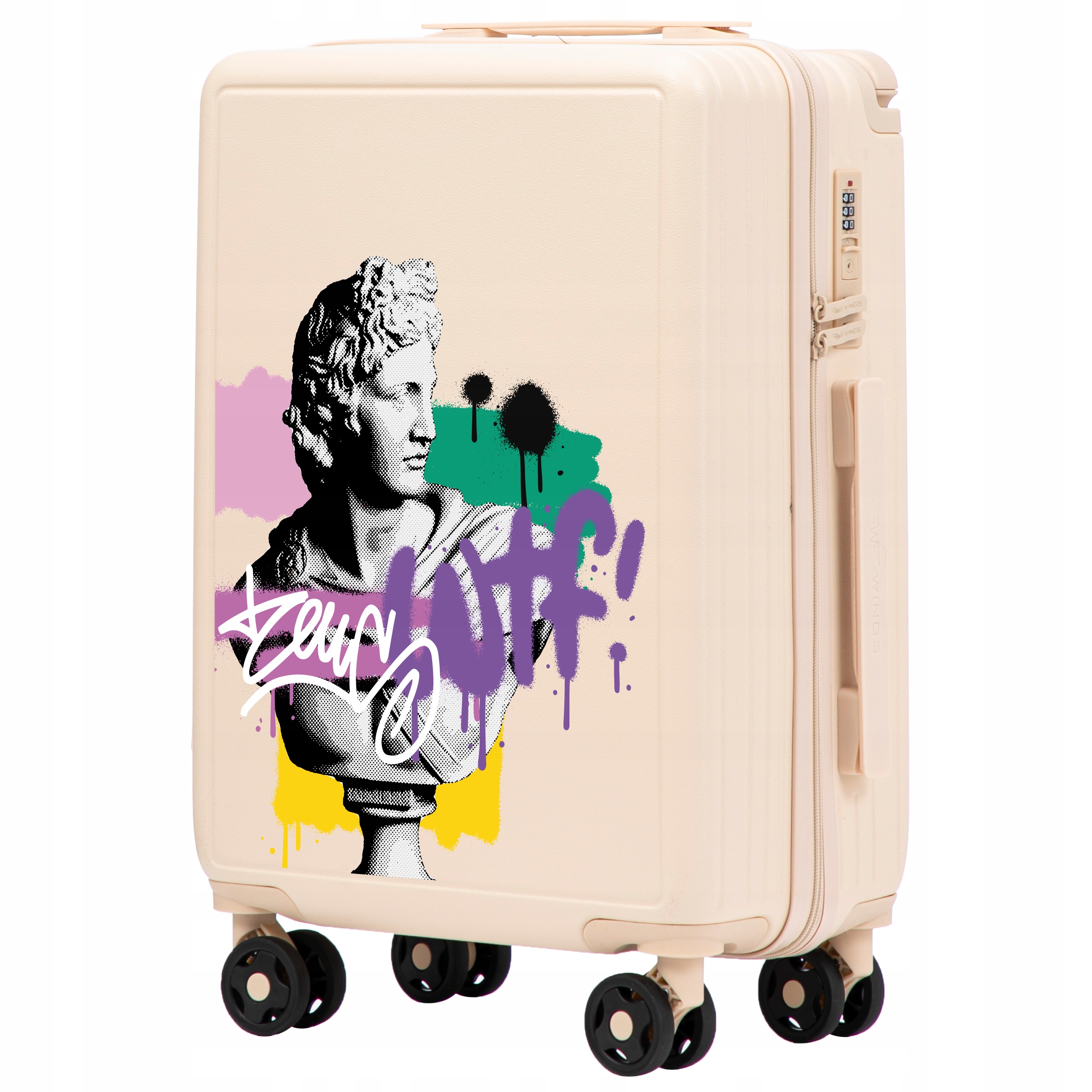 Kabinový cestovní kufr z Abs se 4 kolečky, tvrdé příruční zavazadlo Wings