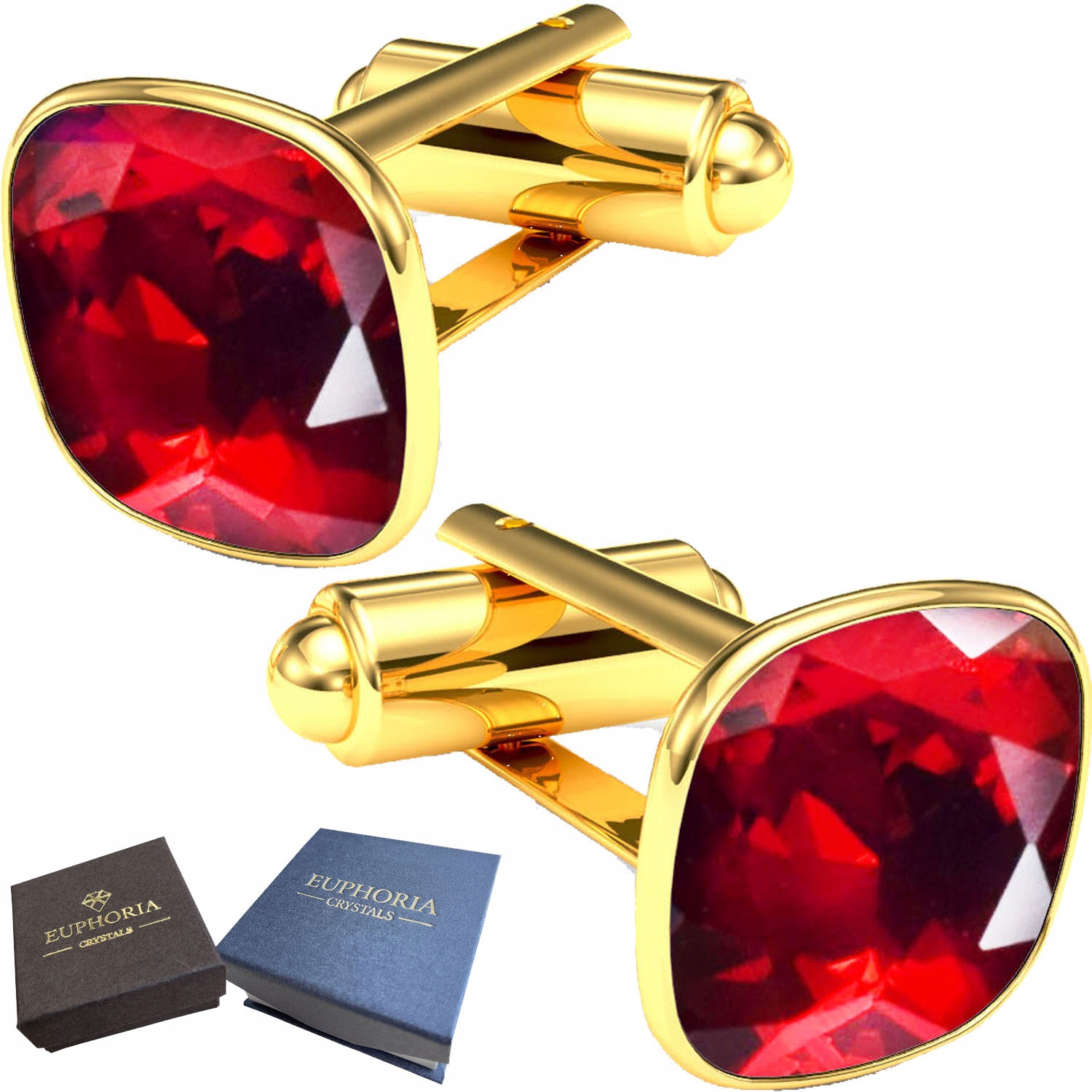 Zlaté Manžetové knoflíčky Košile Stříbro 925 Křišťál Jako Dárek Elegantní