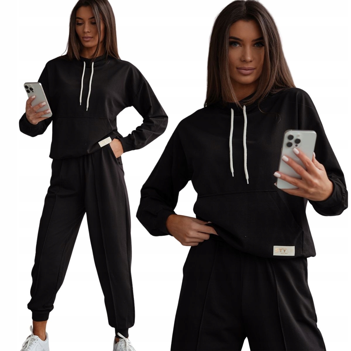 Dámská tepláková souprava s mikinou bez zipu Komplet Mikina kalhoty 82162 M