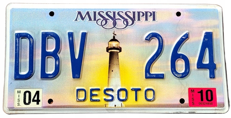 Mississippi - tablica z USA dla kolekcjonera