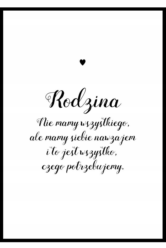 

21x29,7 A4 Plakat z napisem po polsku rodzina