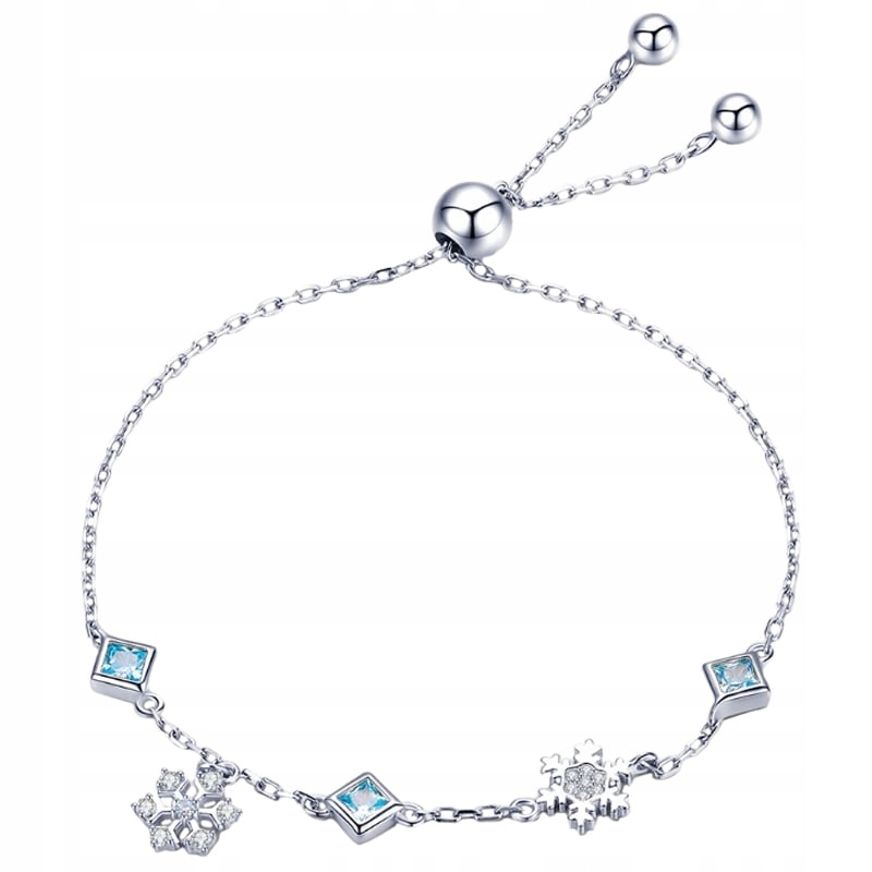 Stříbrný náramek Dámský zimní náramek Sněhové Vločky Stříbro 925 Trusky
