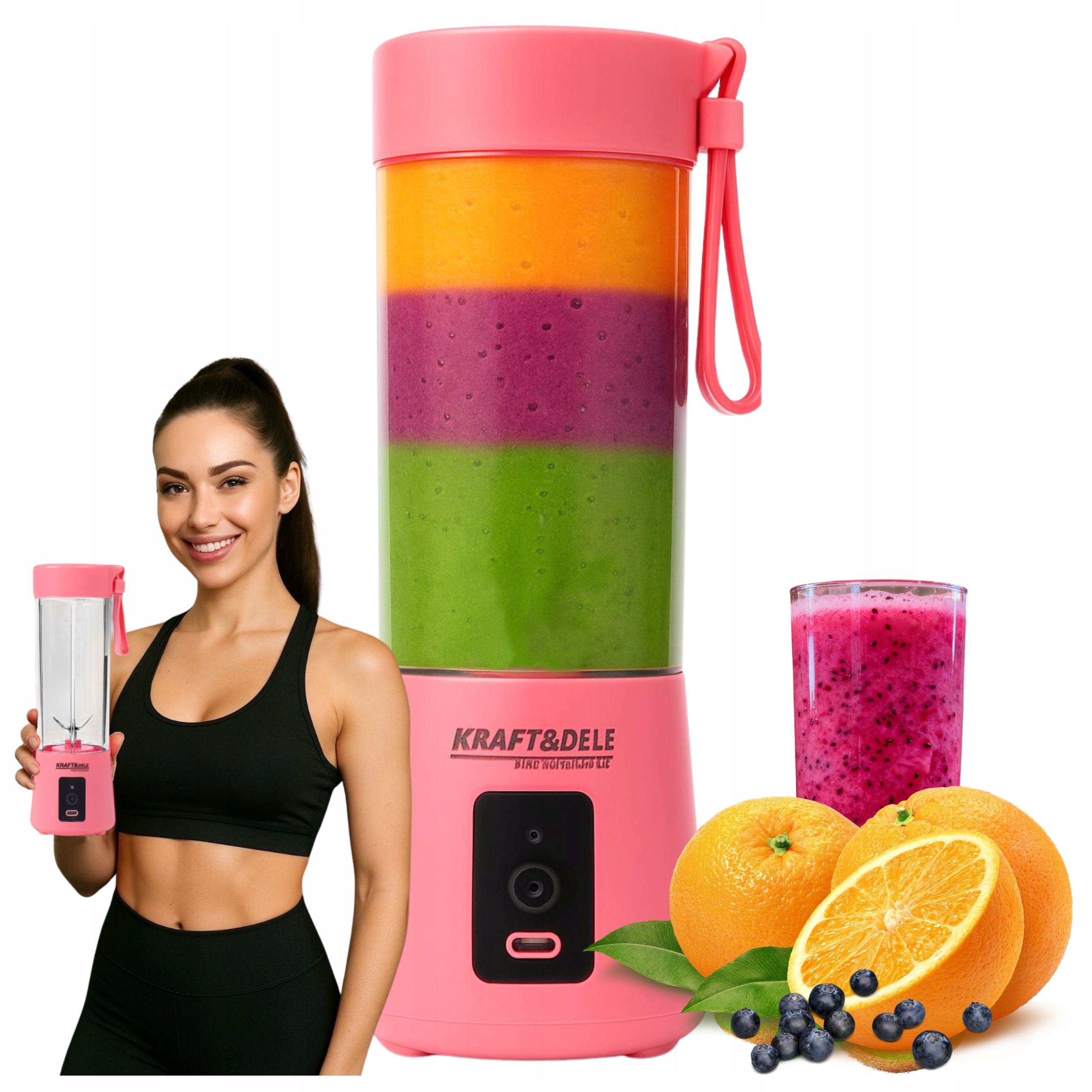 Blender Akumulatorowy Bezprzewodowy Przenośny Smoothie Sok 400ML Usb-c