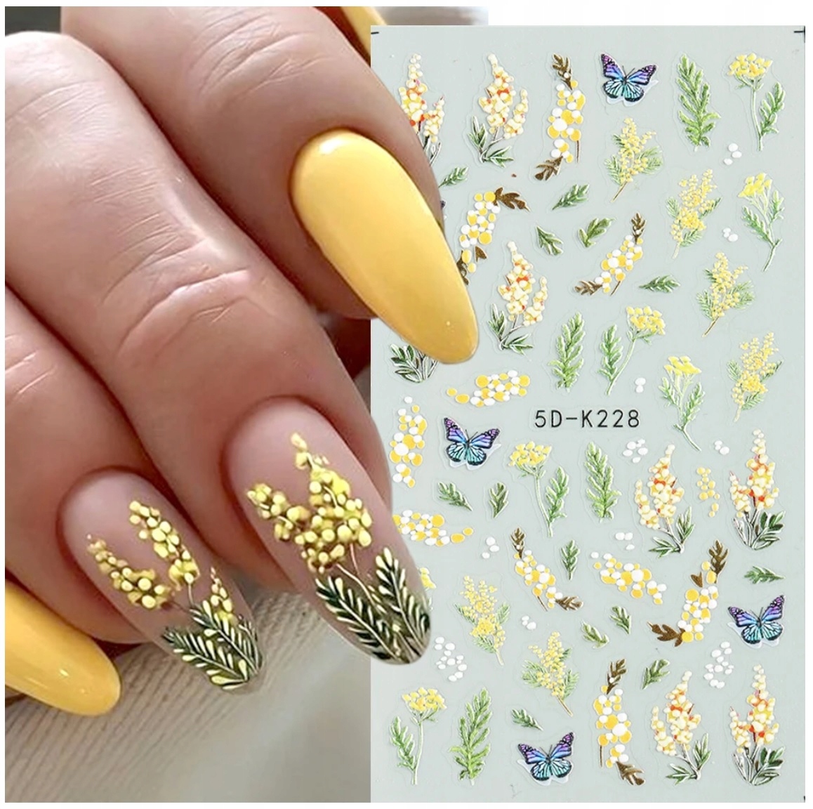 NAKLEJKI NA PAZNOKCIE SAMOPRZYLEPNE KWIATY 5D