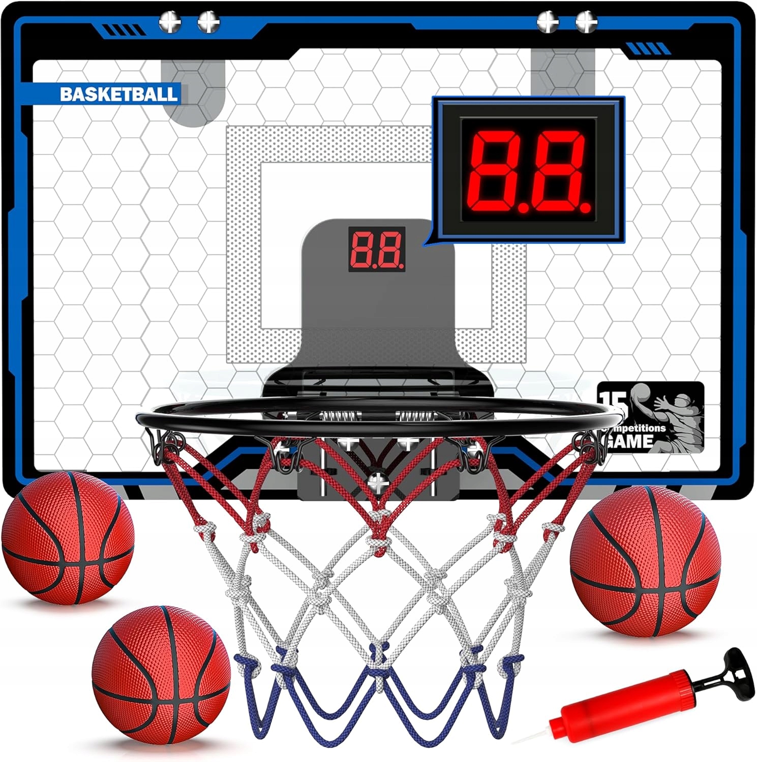 Mini koszykówka z Licznikiem i 3 Piłkami Zestaw do Koszykówki dla Dzieci
