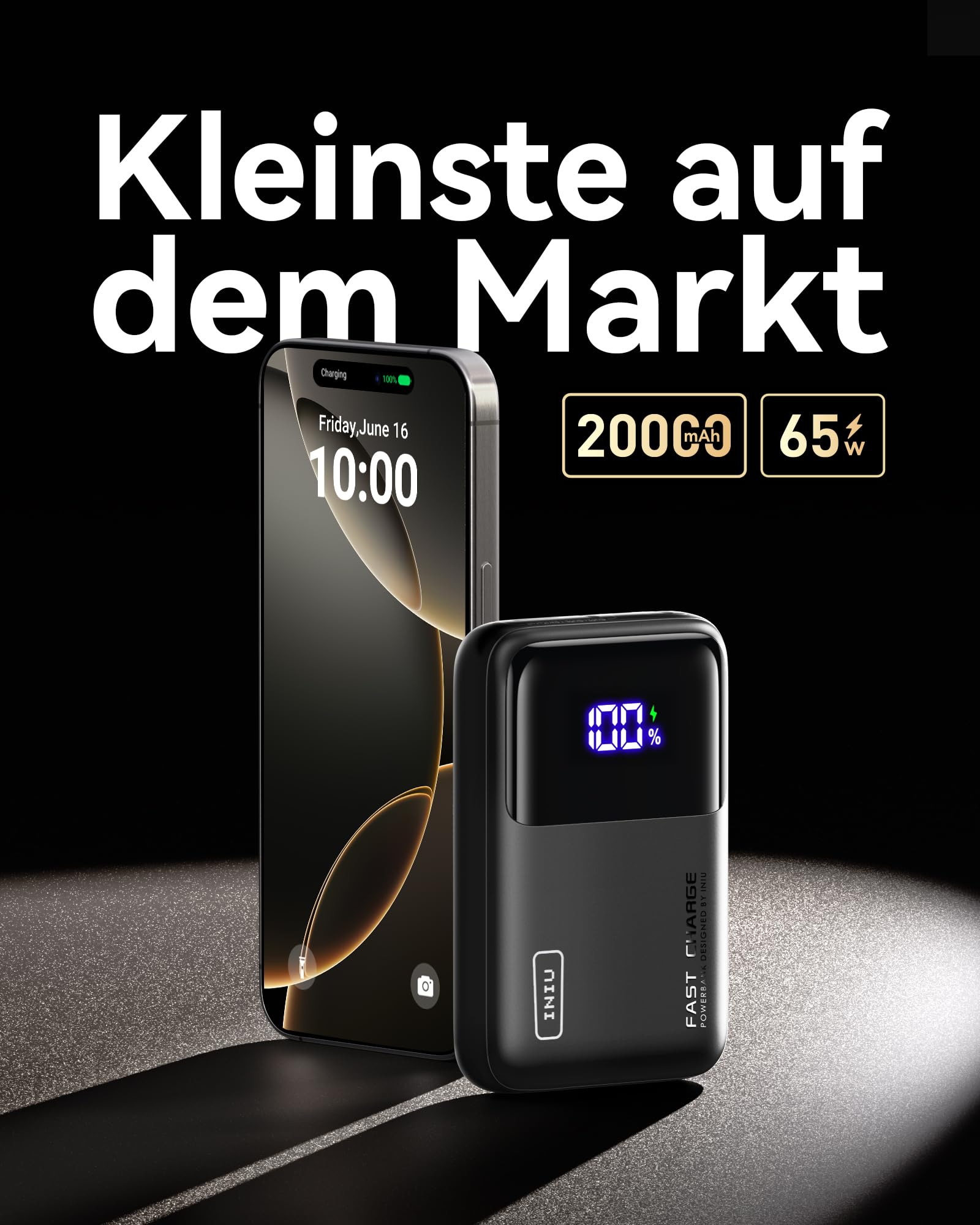 INIU Power Bank 20000mAh 65W USB C Do Laptopa i Telefonu — miniatura 2