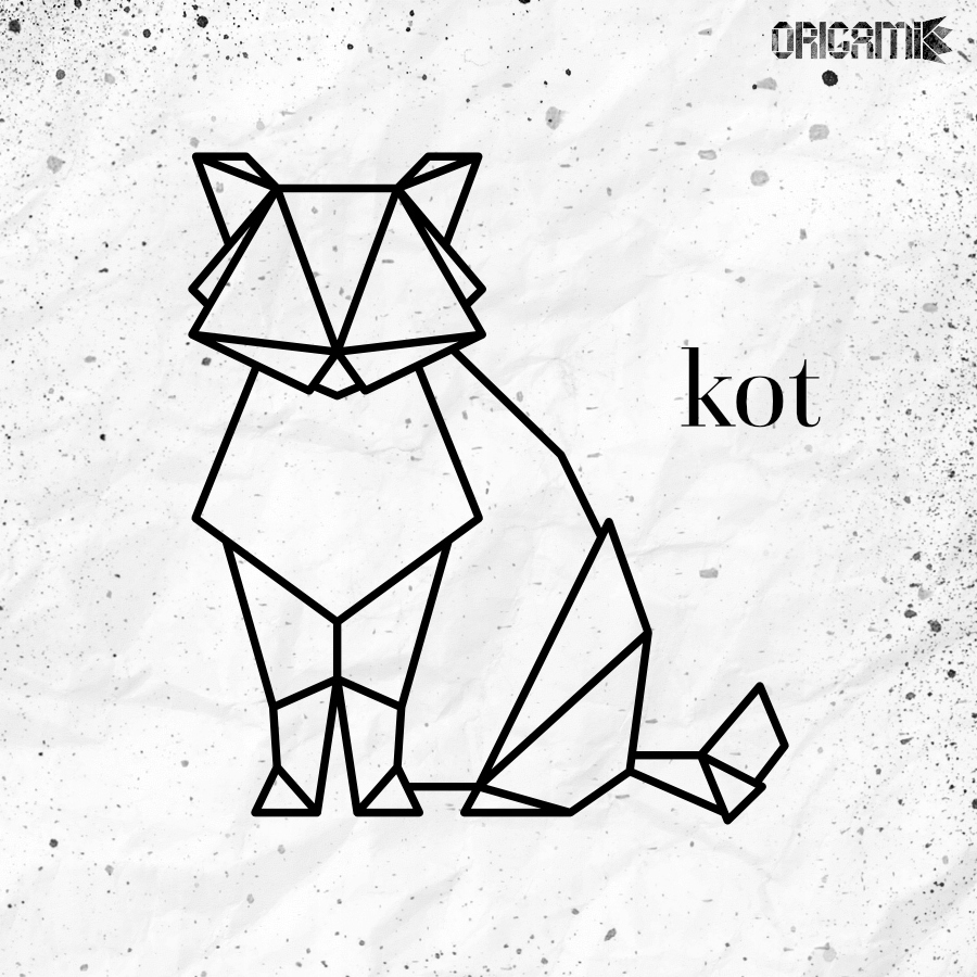 Kočka dřevěná dekorace Origami 80 cm do domácnosti