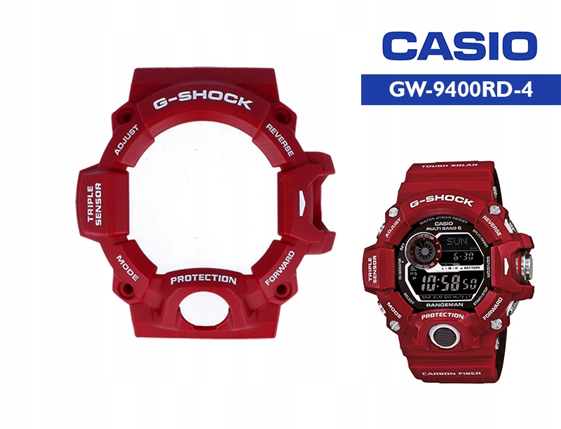 

Bezel Casio GW-9400RD-4 G-shock czerwony Oryginał