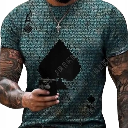 KOSZULKA MĘSKA Z NADRUKIEM AS PIK T-SHIRT 3D 3XL