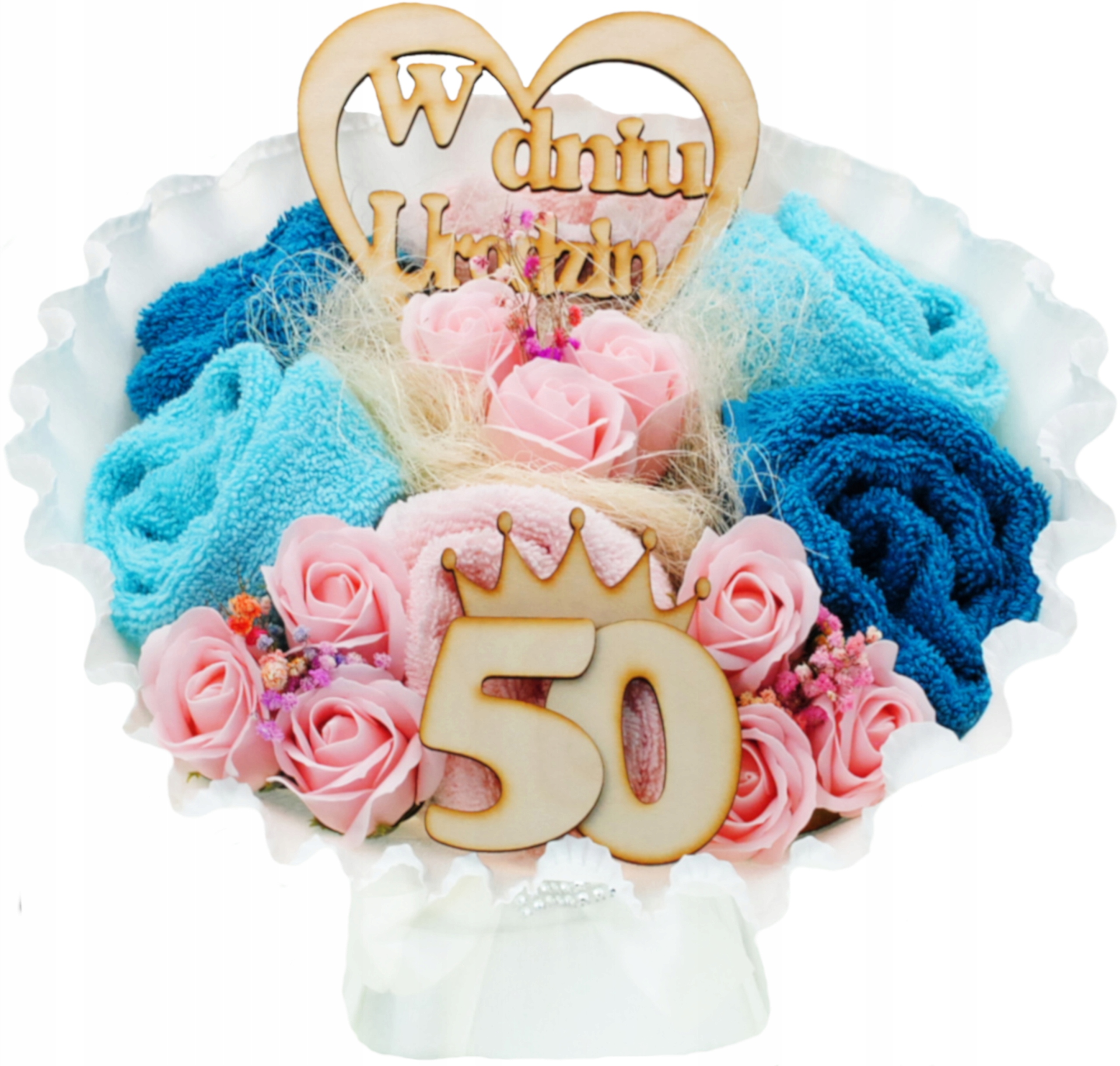 Bukiet z ręczników XXL na Urodziny róże mydlane Twoja Cyfra