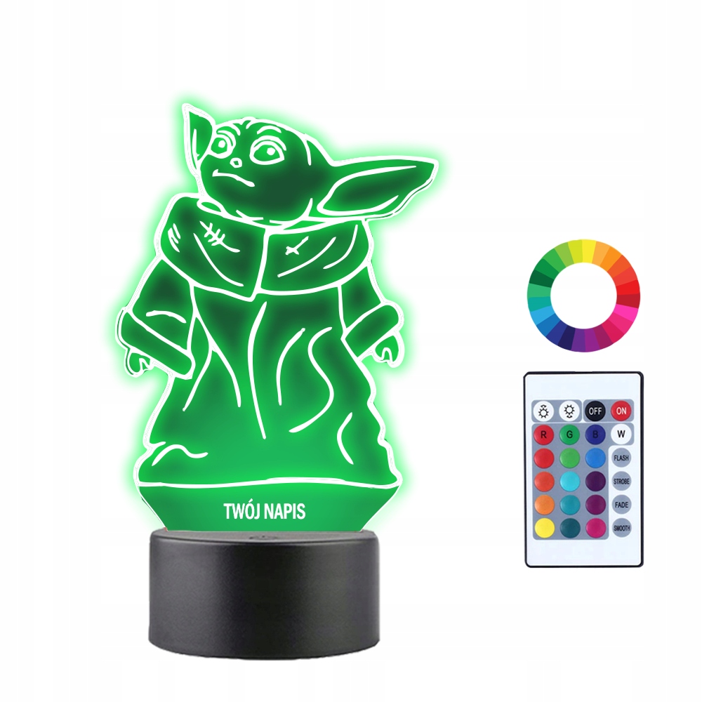 

Lampka Nocna 3D Led Baby Yoda Grawer Imię
