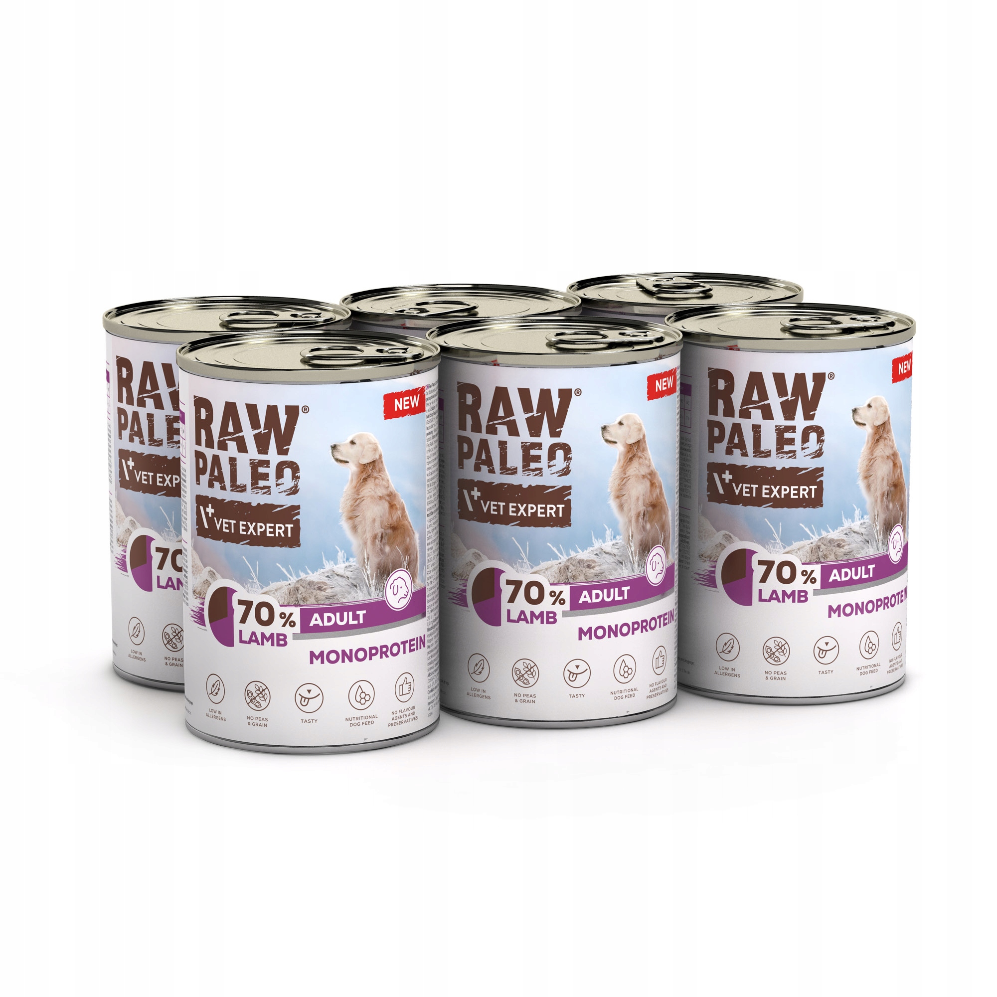 Mokra karma dla psa Monoproteina Jagnięcina Raw Paleo Adult Dog Lamb 6x400g
