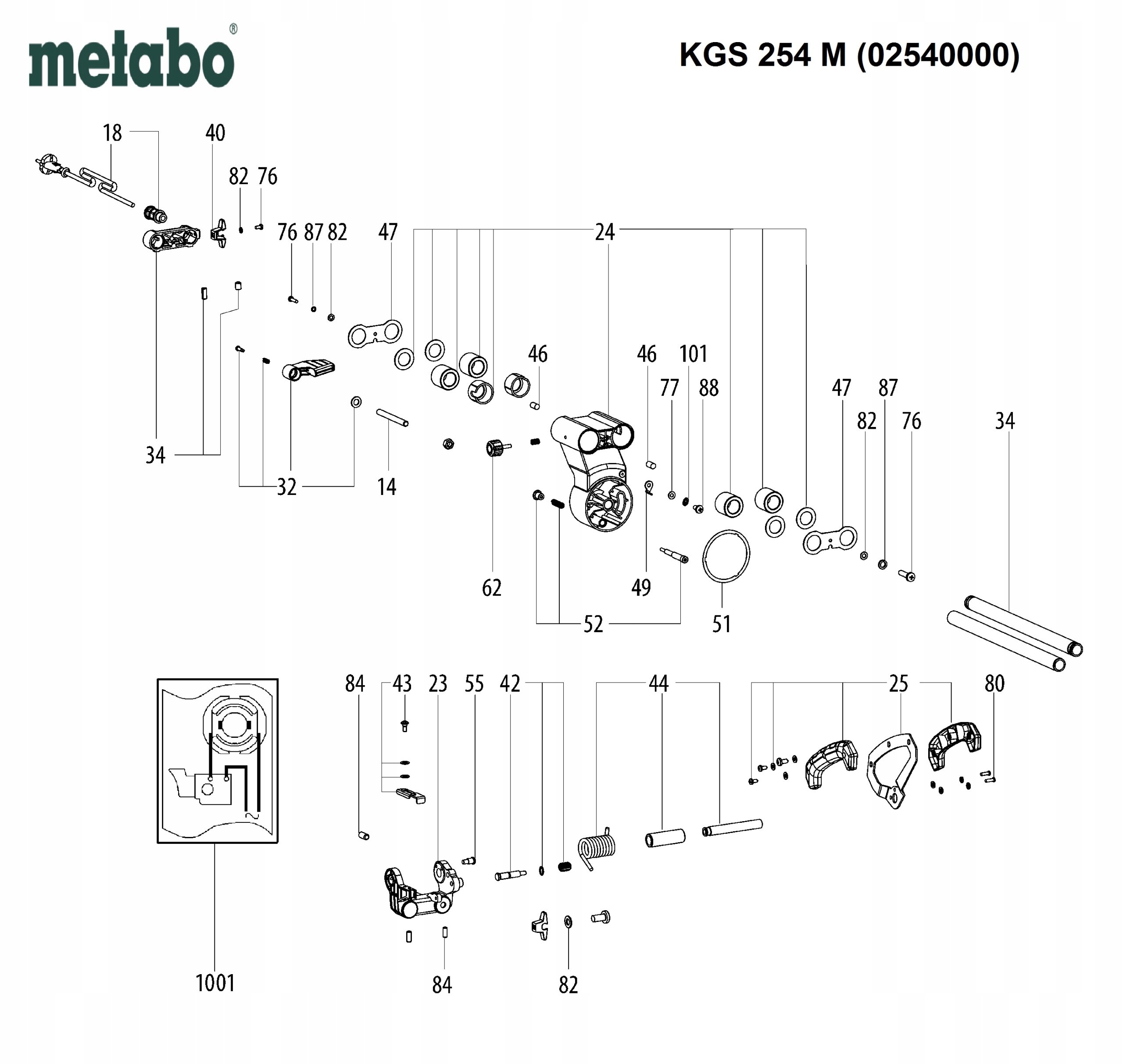 Metabo używany wirnik wraz z łożyskami do piły ukosowej KGS 254 M 310011490 Pasuje do modelu KGS 254 M