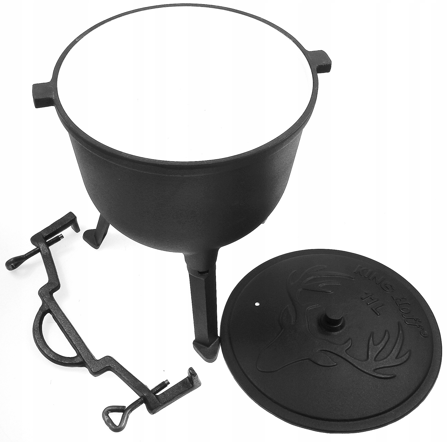 KOCIOŁEK MYŚLIWSKI ŻELIWNY 11 L. EMALIOWANY GARNEK Na OGNISKO EXTRA JAKOŚĆ Rodzaj stojący