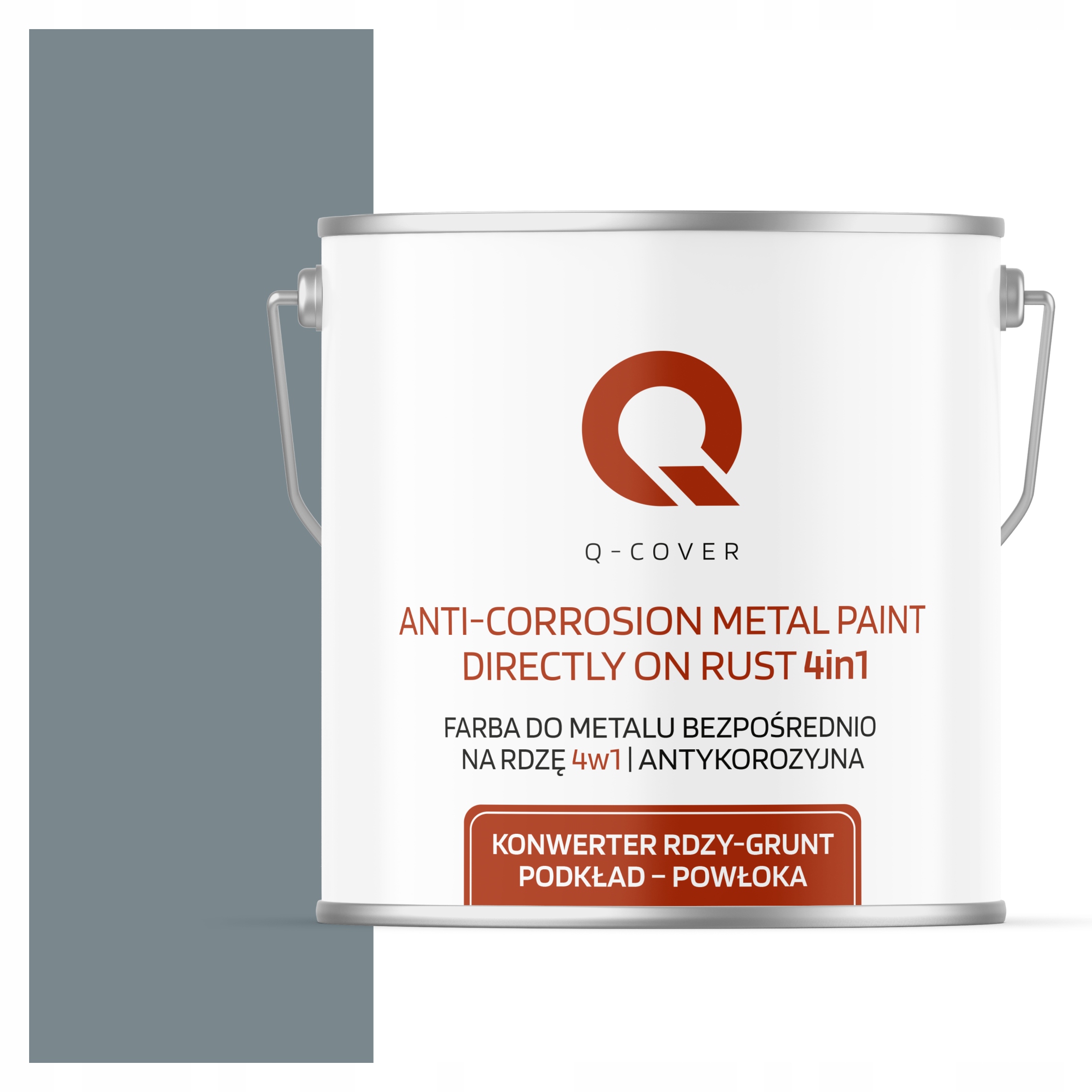 Farba Na Kov Na Hrdzu Aluminium Pozink 4v1 Veverička Šedá Ral 7000 Mat 5L