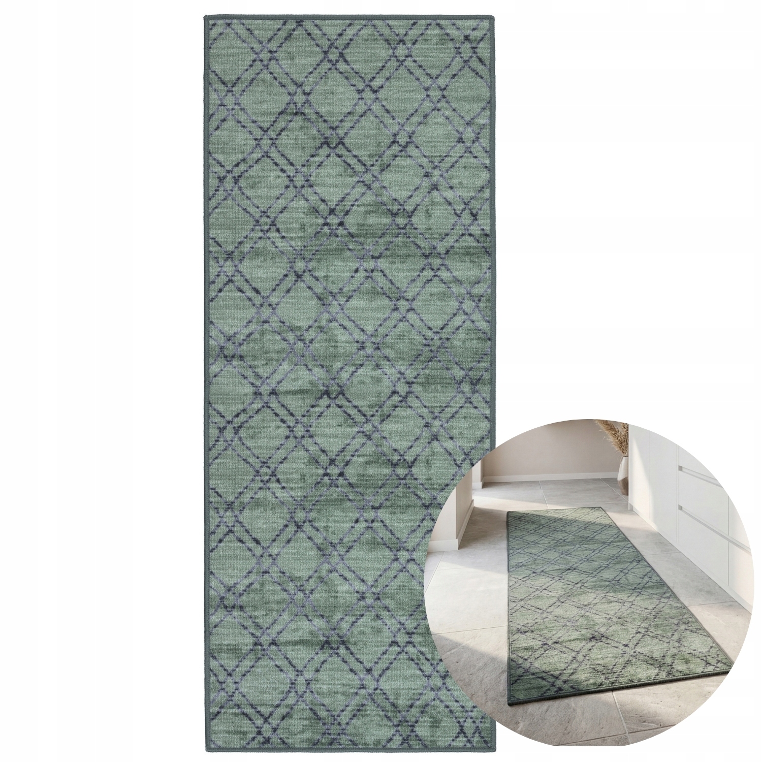 Koberec Běhoun do předsíně 80x200 Dlouhý Protiskluzová kuchyňská smyčka Šalvěj