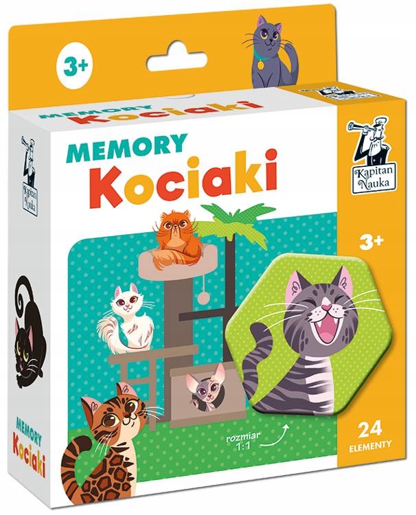 KAPITAN NAUKA Memory Kociaki 24 Elementy +3 Lata