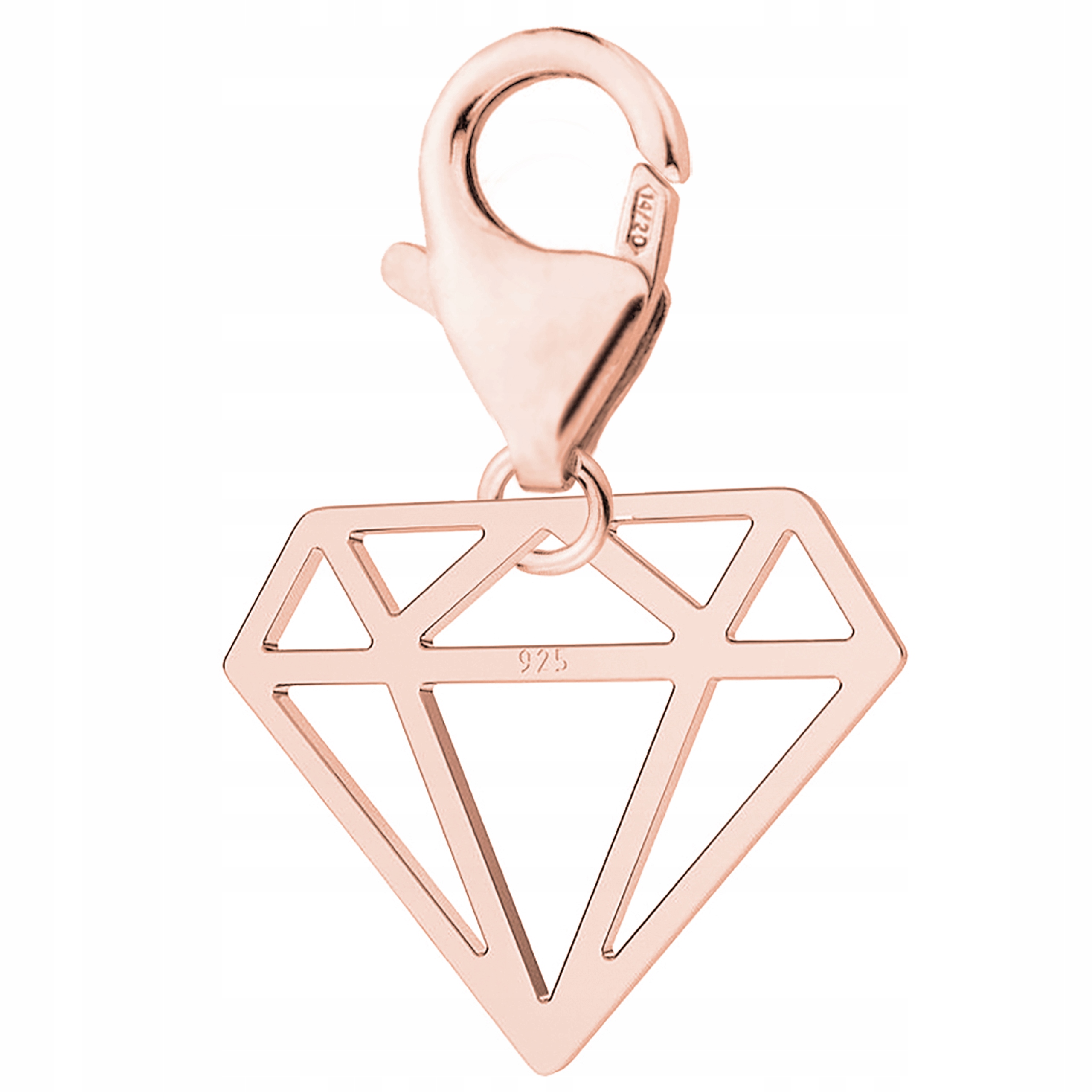 Přívěsek Diamant růžové zlato stříbro 925