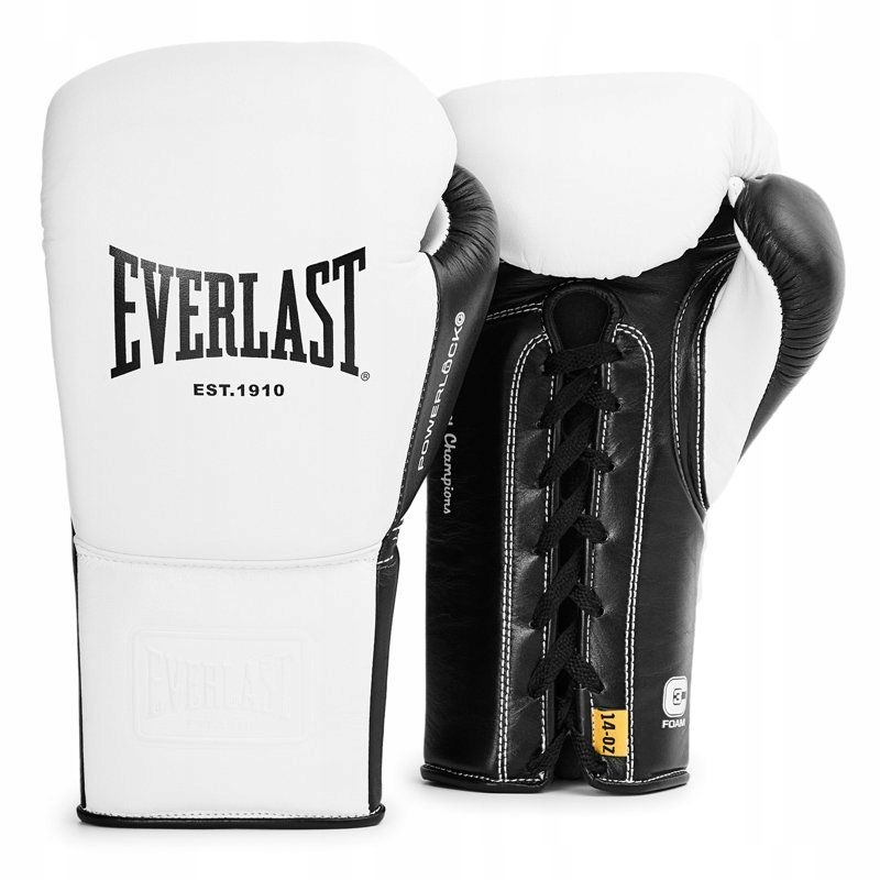 Everlast Rękawice Bokserskie, Wiązane Powerlock Skóra Naturalna 16oz.