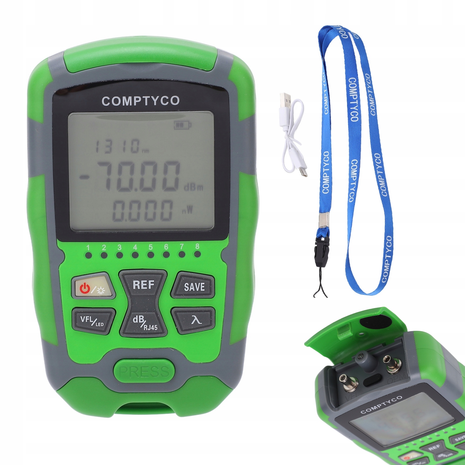 Mini Optický Měřič Výkonu Tester Optických Vláken Lan Led 4V1