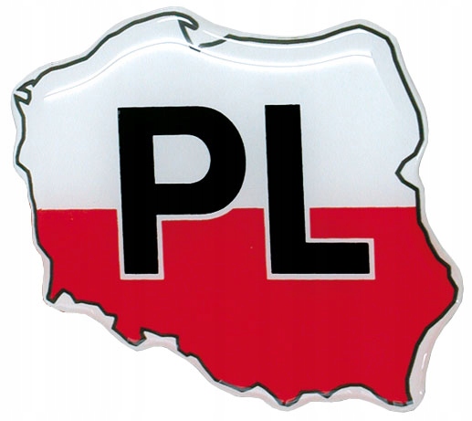 

Naklejka Na Samochód kontur Polski flaga Pl 3D