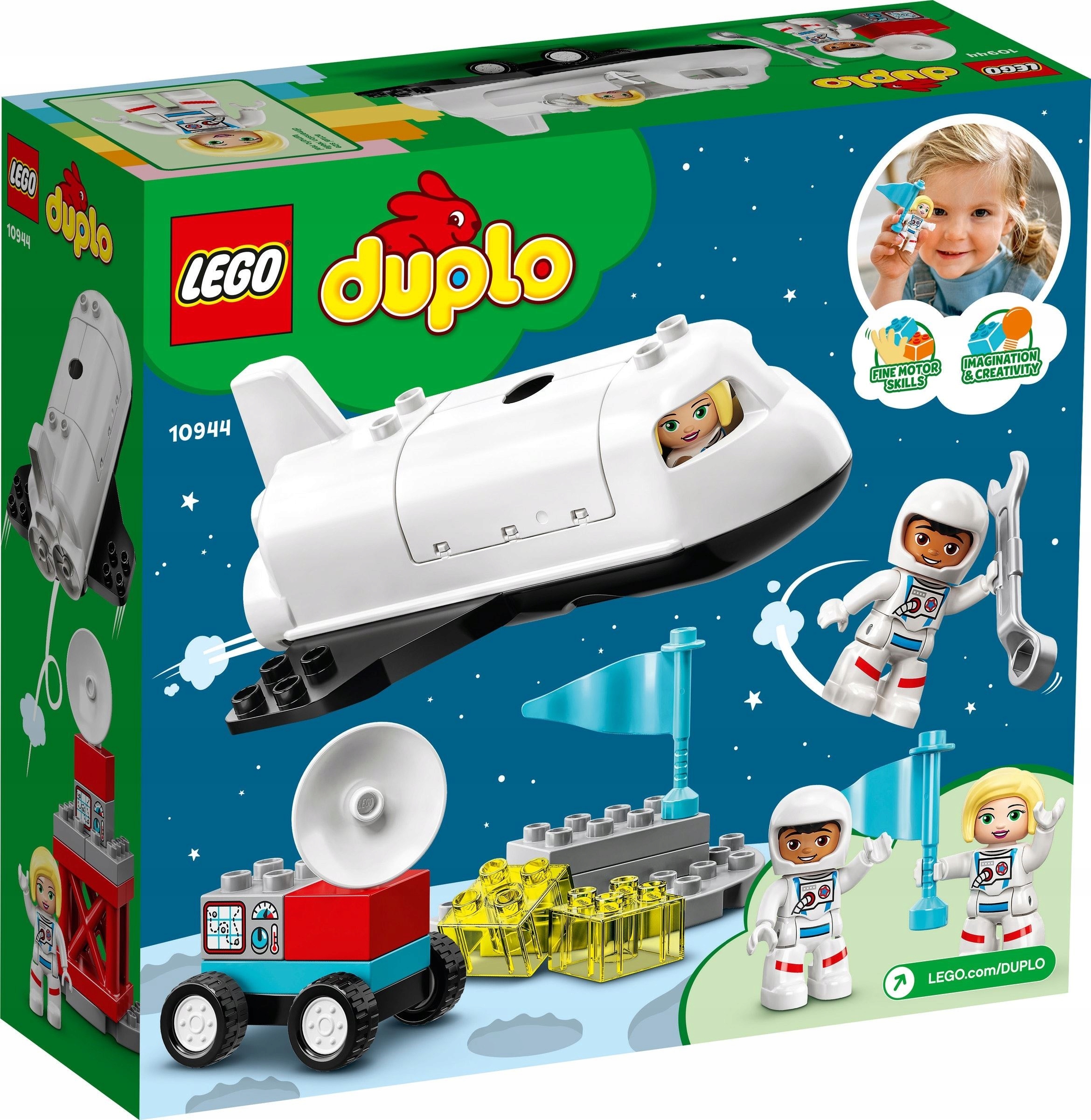 LEGO DUPLO 10944 PROM KOSMICZNY RAKIETA KOSMICZNA OD 2 LAT + TORBA LEGO Seria Inne