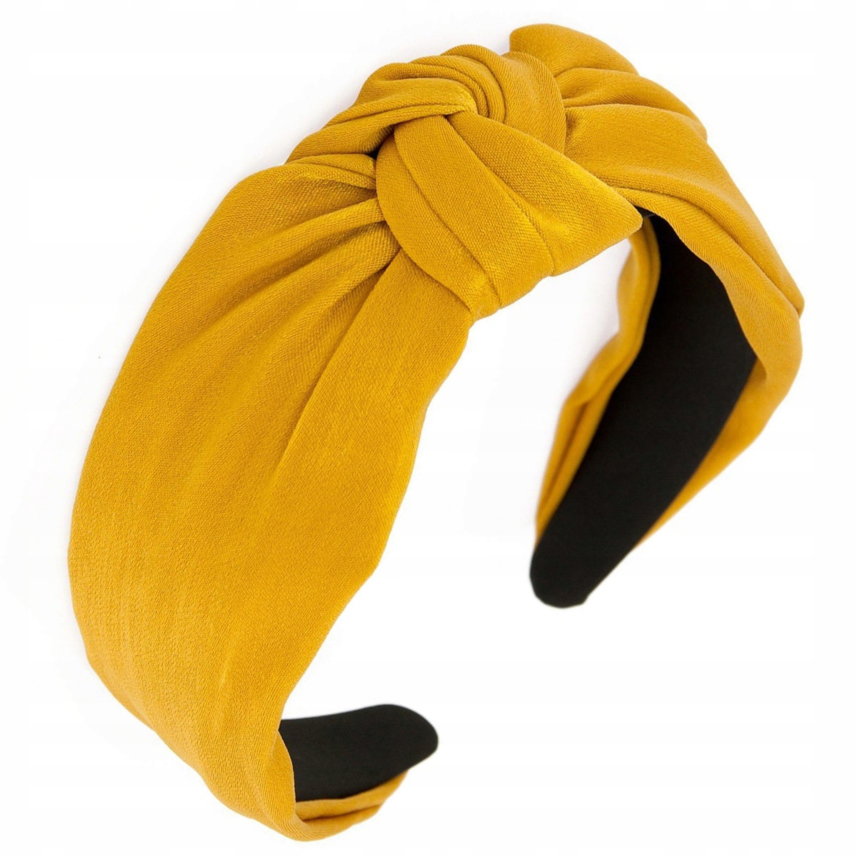 

Opaska Do Włosów turban Musztardowa węzeł Satynowa