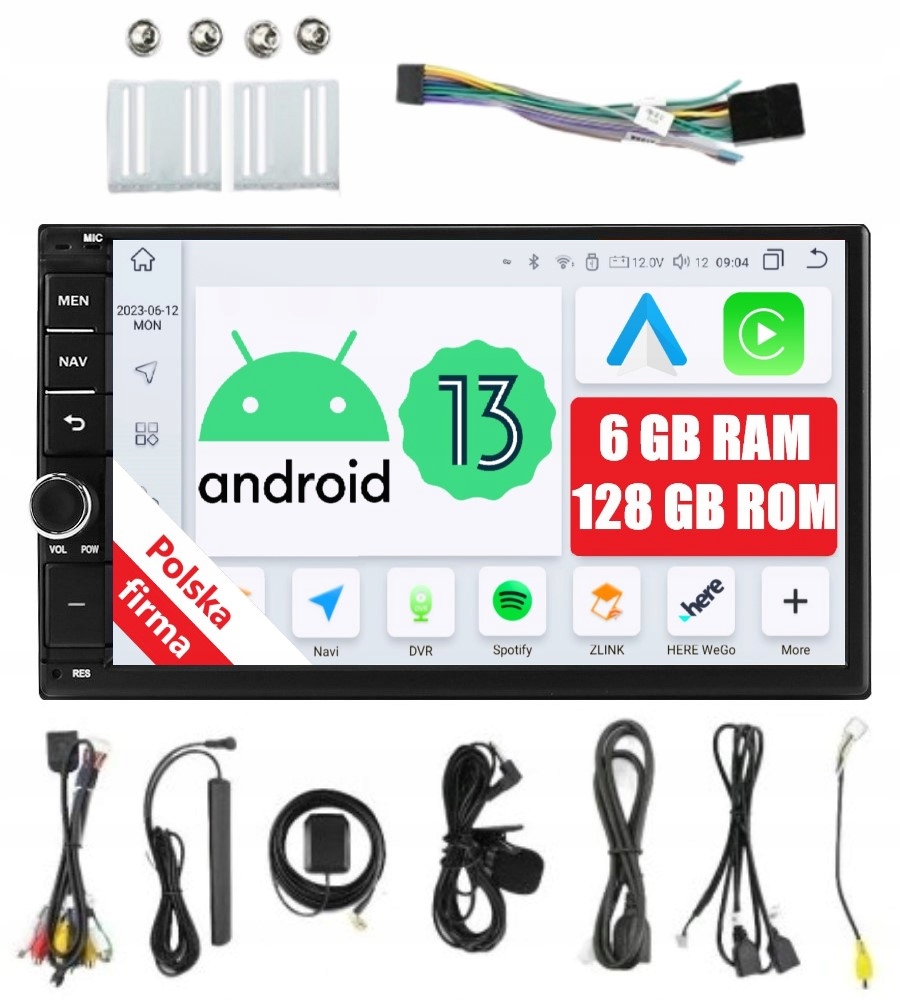 Univerzálne Rádio 2DIN Navigácia Android 6/128 Gb Dsp Carplay Lte