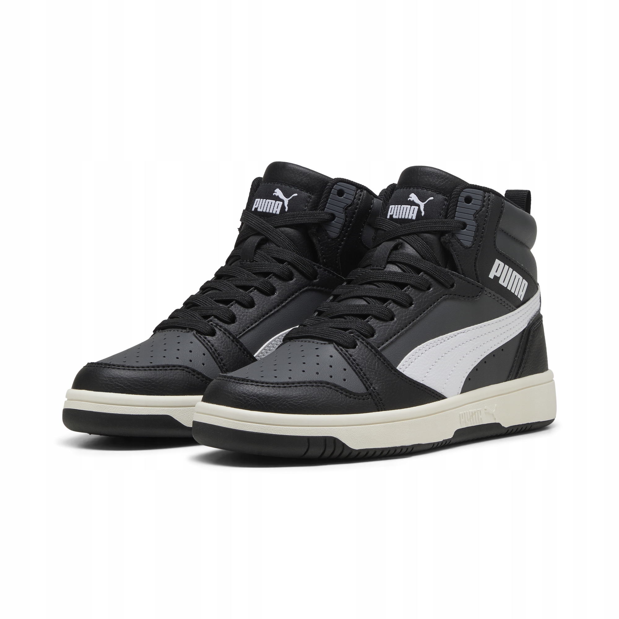 Buty młodzieżowe wysokie Puma Rebound V6 Mid Jr 39383129 czarne 37.5