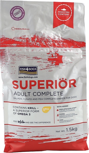 Levně FISH4DOGS Granule velké pro dospělé psy Superior losos s bramborami 1,5 kg