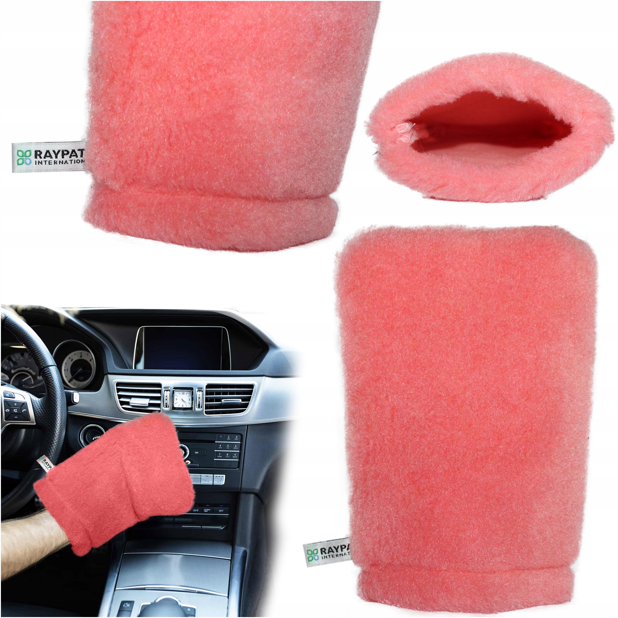 Raypath Čistící rukavice růžová L 16x22 cm na suchou srst