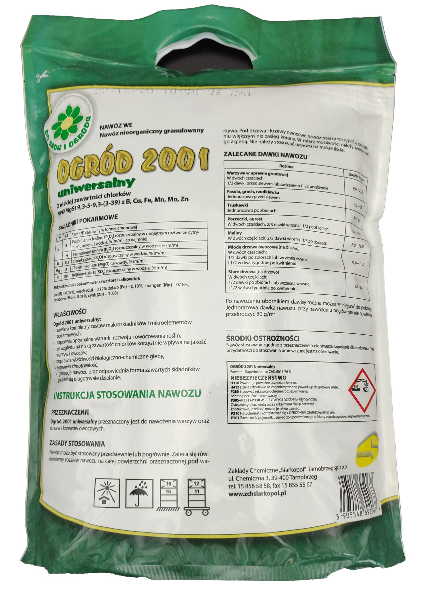 Nawóz Uniwersalny WIOSENNY Owoce Warzywa OGRÓD Zastosowanie do krzewów owocowych do pielęgnacji kwiatów do roślin domowych do roślin liściastych do trawników