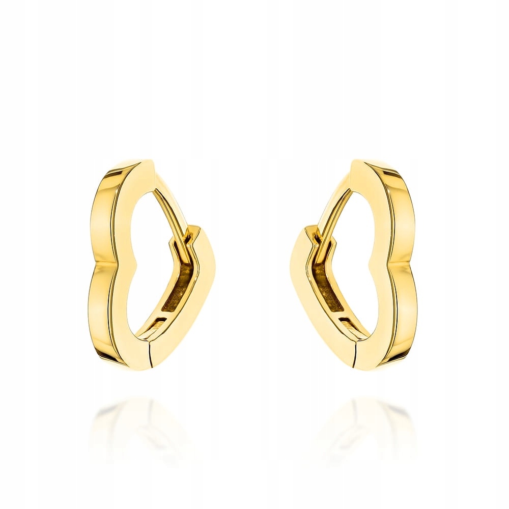 Náušnice ze zlata 585 dámské obrys srdce anglické zapínání jako dárek