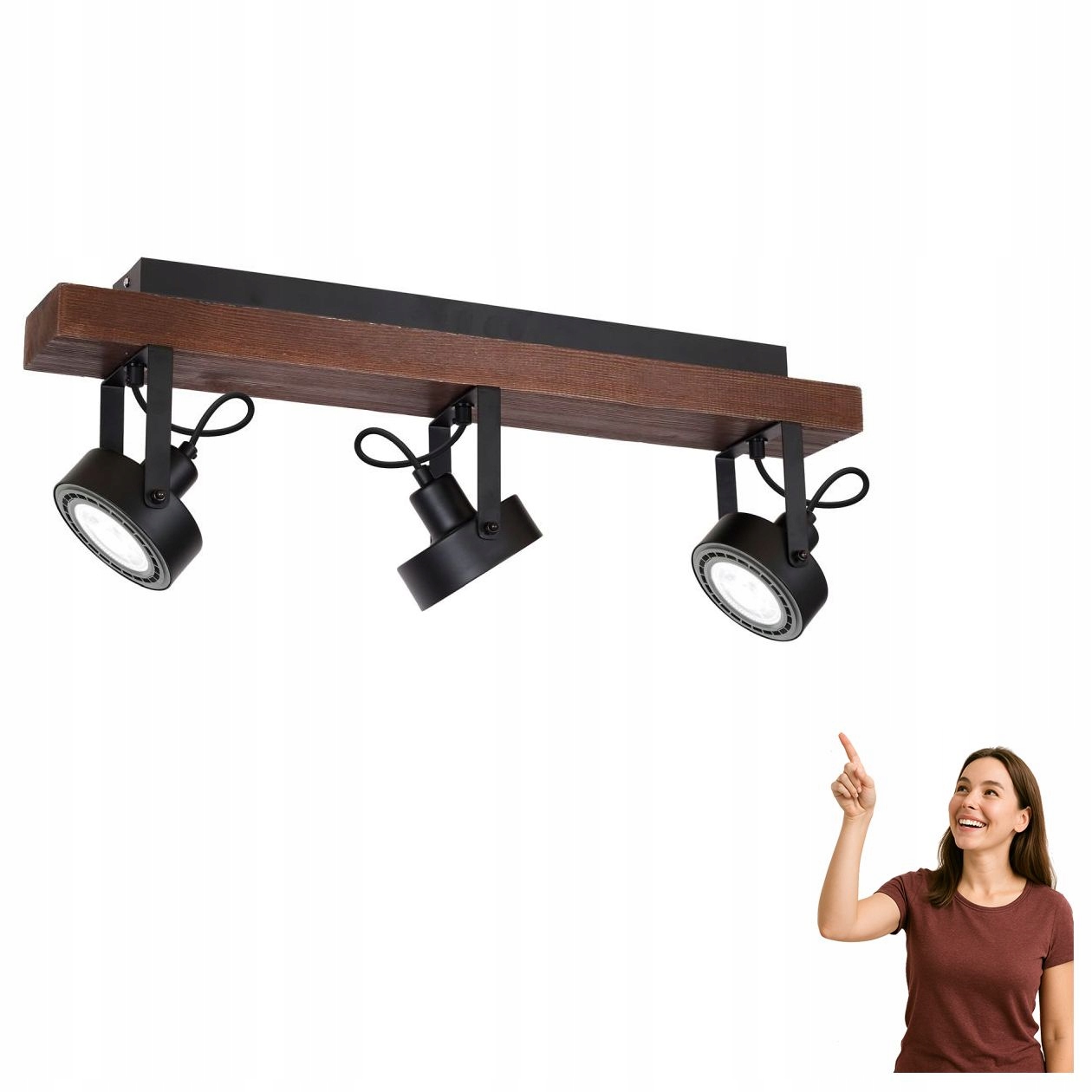 Lampa reflektor spot trojitý Viva Wood 1229 Luminex