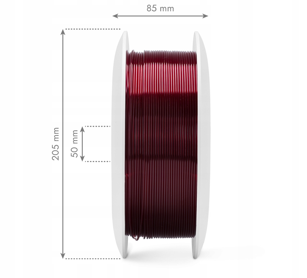 Filament Fiberlogy PET-G Burgundy TR 1.75mm Waga filamentu 850 g