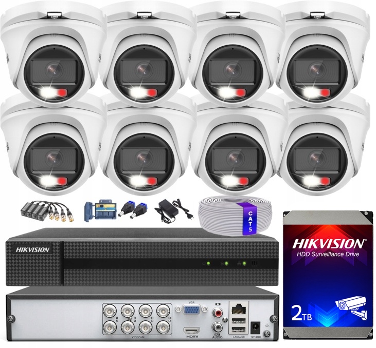Venkovní monitorování Hilook od Hikvision 5MPX 8 Kamer TVICAM-T5M-20DL