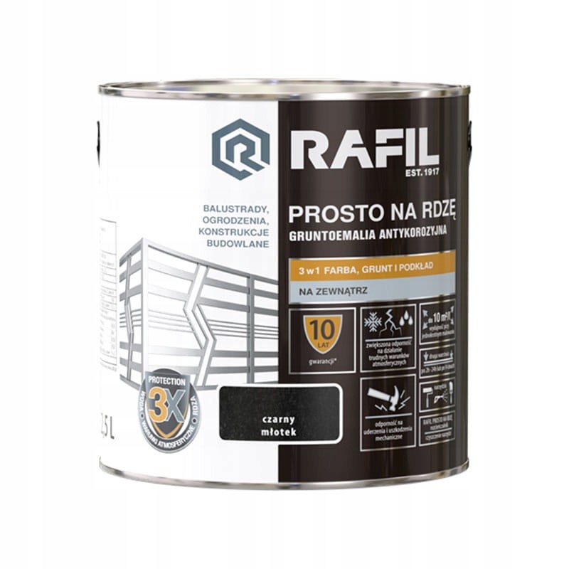 Rafil Prosto Na Rdzę 2,5L Czarny Młotkowy