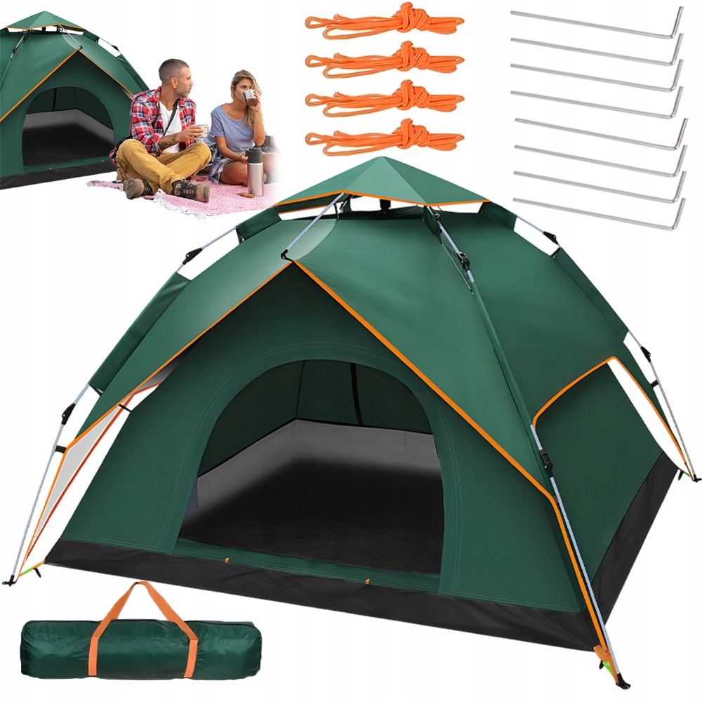 Namiot Turystyczny 4-OSOBOWY Samorozkładający Automatyczny Kempingowy