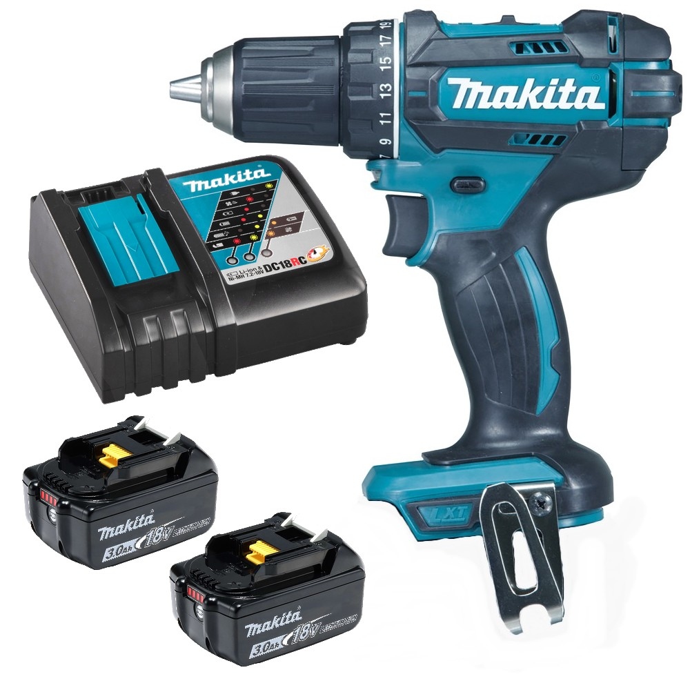 Makita Wiertarko Wkrętarka Lxt 18V 62Nm 2x3Ah BL1830 DC18RC DDF482Z