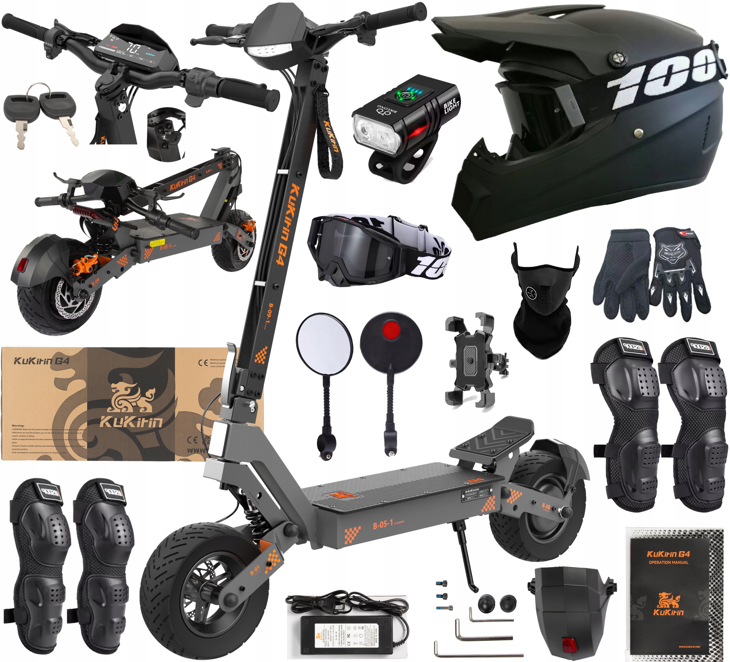 KuKirin G4 Elektrické skládací vozidlo 2000W 60V 20Ah 70KM/H +9 Dárek Pl