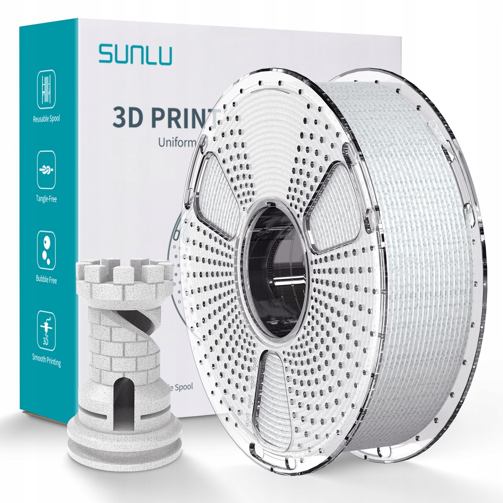 Filament PLA Sunlu 1,75 mm 1000 g szary