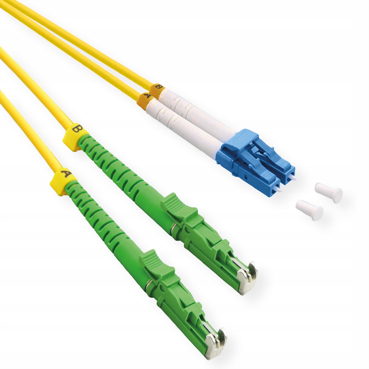 ROLINE kabel światłowodowy APC / LC UPC duplex 9/125µm OS2 LSOH żółty 2m