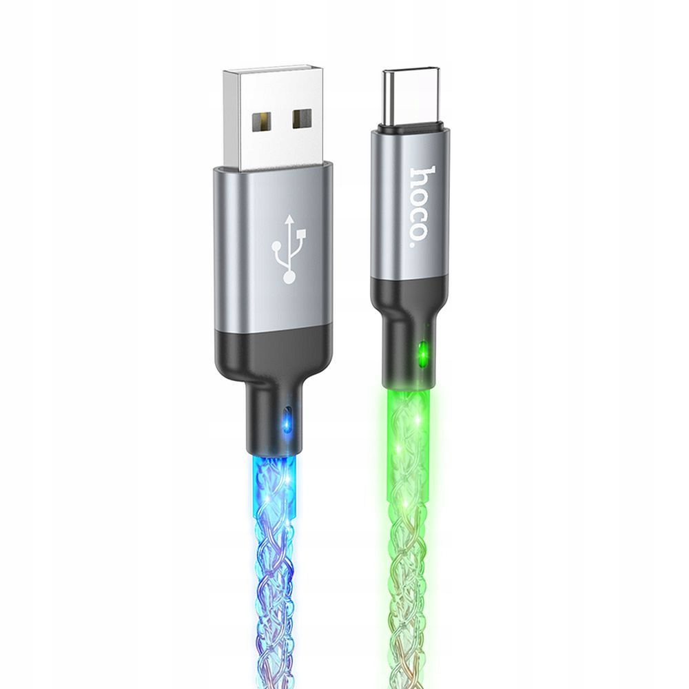 Kabel Usb A do Usb C Hoco 3A 1 m U112 szary