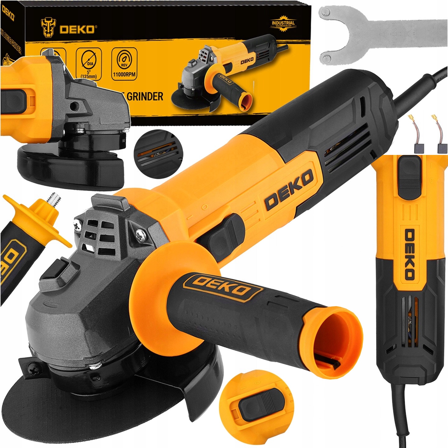 Szlifierka Kątowa Kątówka Sieciowa 125MM Mocna Diax 800W Sieciowa Deko