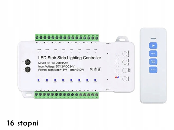 Schodowy sterownik do taśm LED 16 stopni STEP-02 EAN (GTIN) 5904890283992