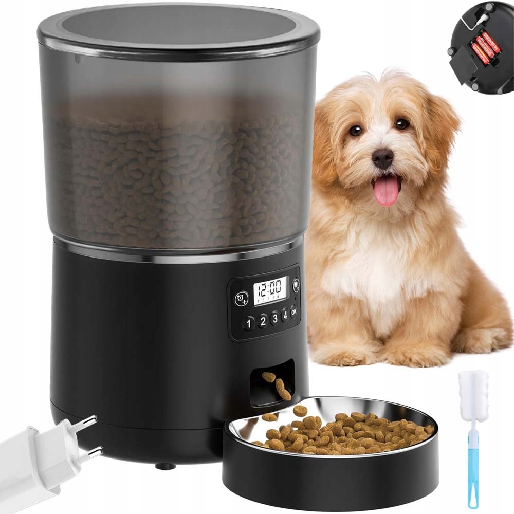 Levně Inteligentní Dávkovač Krmiva Miska Podavač 4 L Pro Kočky Psa Časové Krmení
